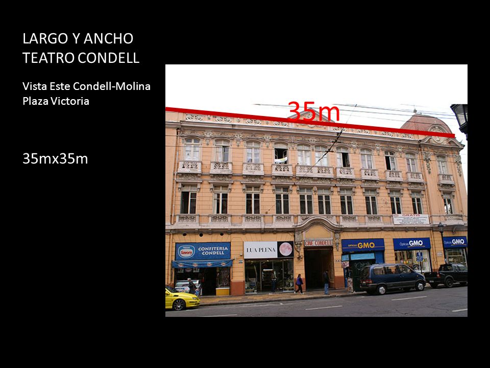 35m LARGO Y ANCHO TEATRO CONDELL 35mx35m Vista Este Condell-Molina