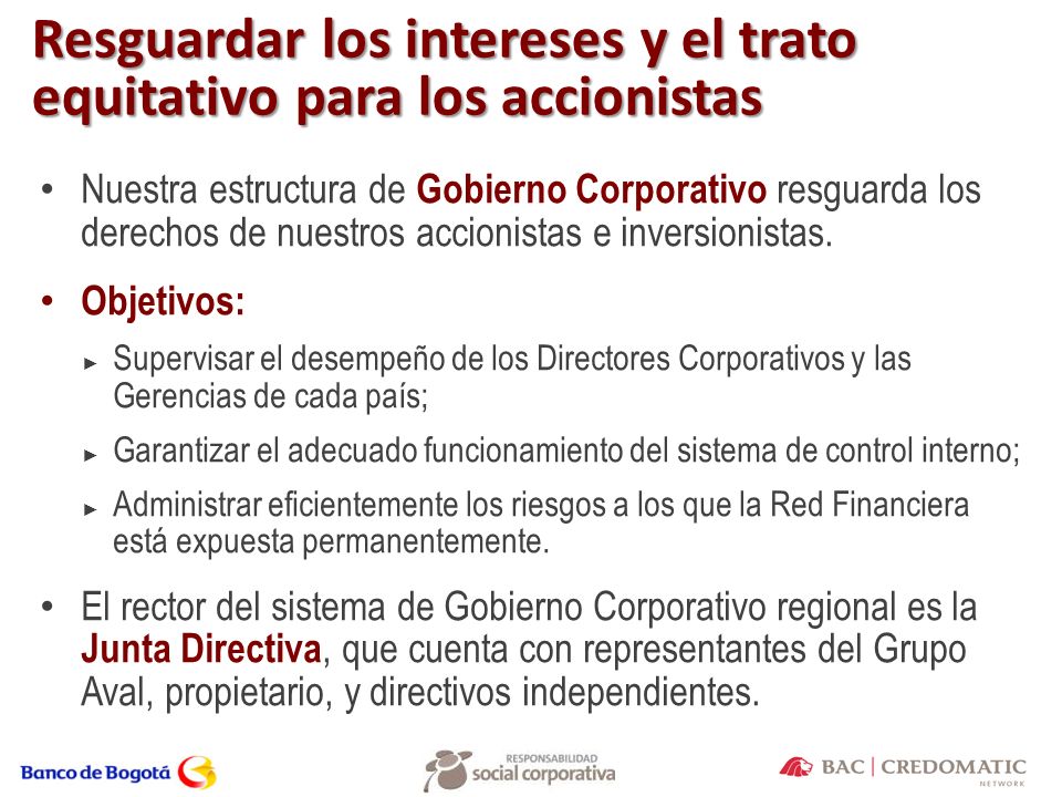 Resguardar los intereses y el trato equitativo para los accionistas