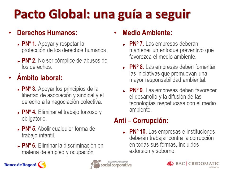 Pacto Global: una guía a seguir