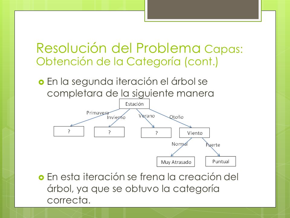 Resolución del Problema Capas: Obtención de la Categoría (cont.)