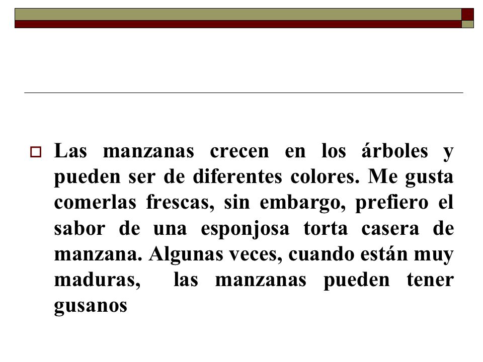 Las manzanas crecen en los árboles y pueden ser de diferentes colores