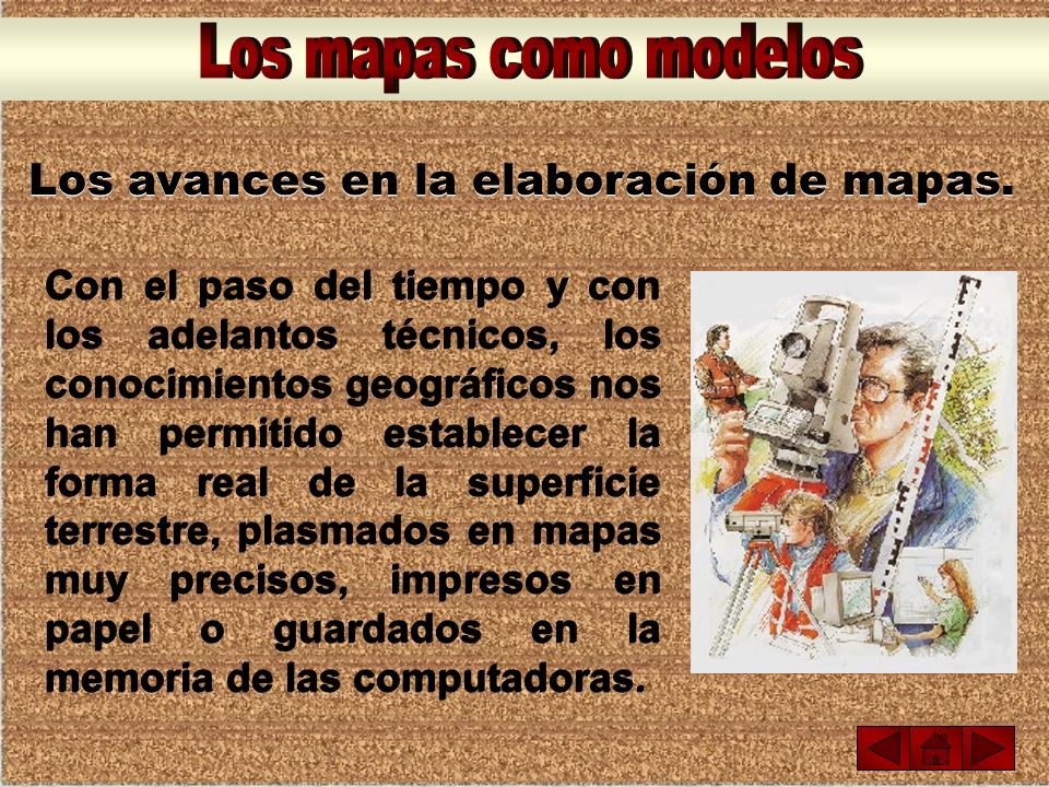 Los mapas como modelos Los avances en la elaboración de mapas.