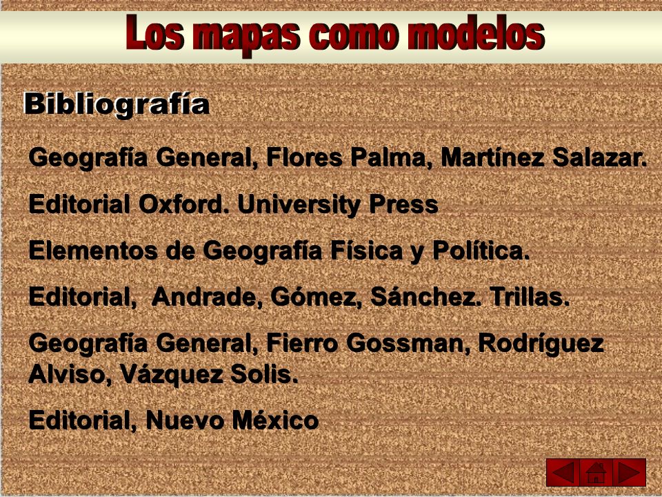 Los mapas como modelos Bibliografía