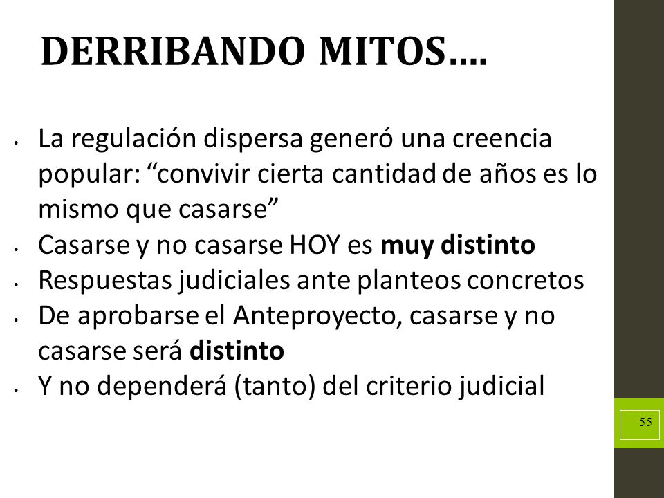 DERRIBANDO MITOS…. La regulación dispersa generó una creencia popular: convivir cierta cantidad de años es lo mismo que casarse