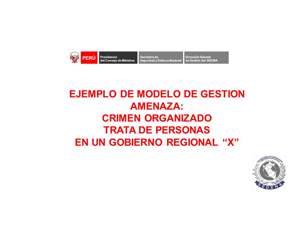 EJEMPLO DE MODELO DE GESTION EN UN GOBIERNO REGIONAL X