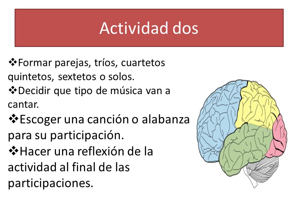 Actividad dos Escoger una canción o alabanza para su participación.