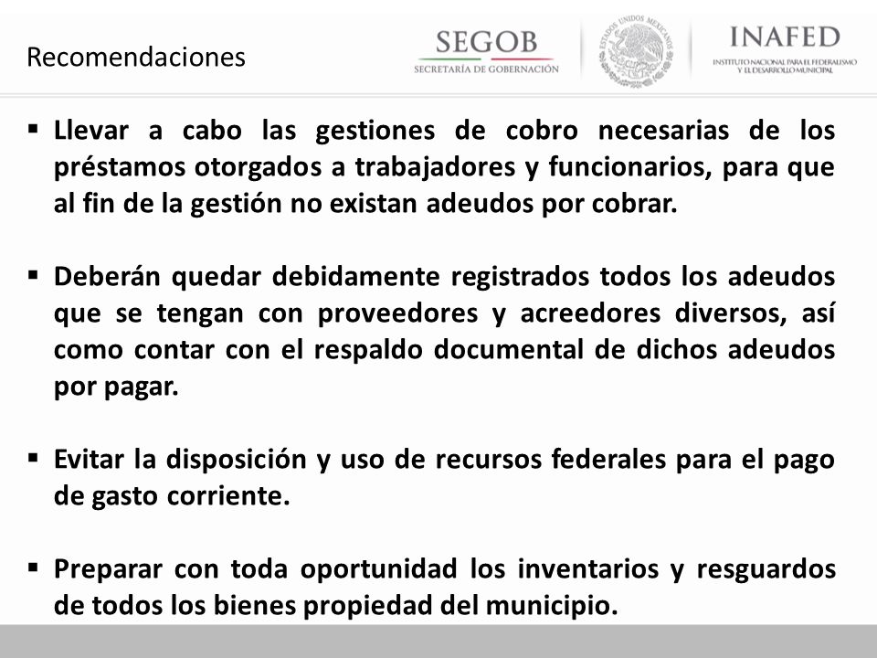 Recomendaciones