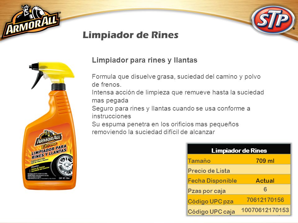 Limpiador de Rines Limpiador para rines y llantas