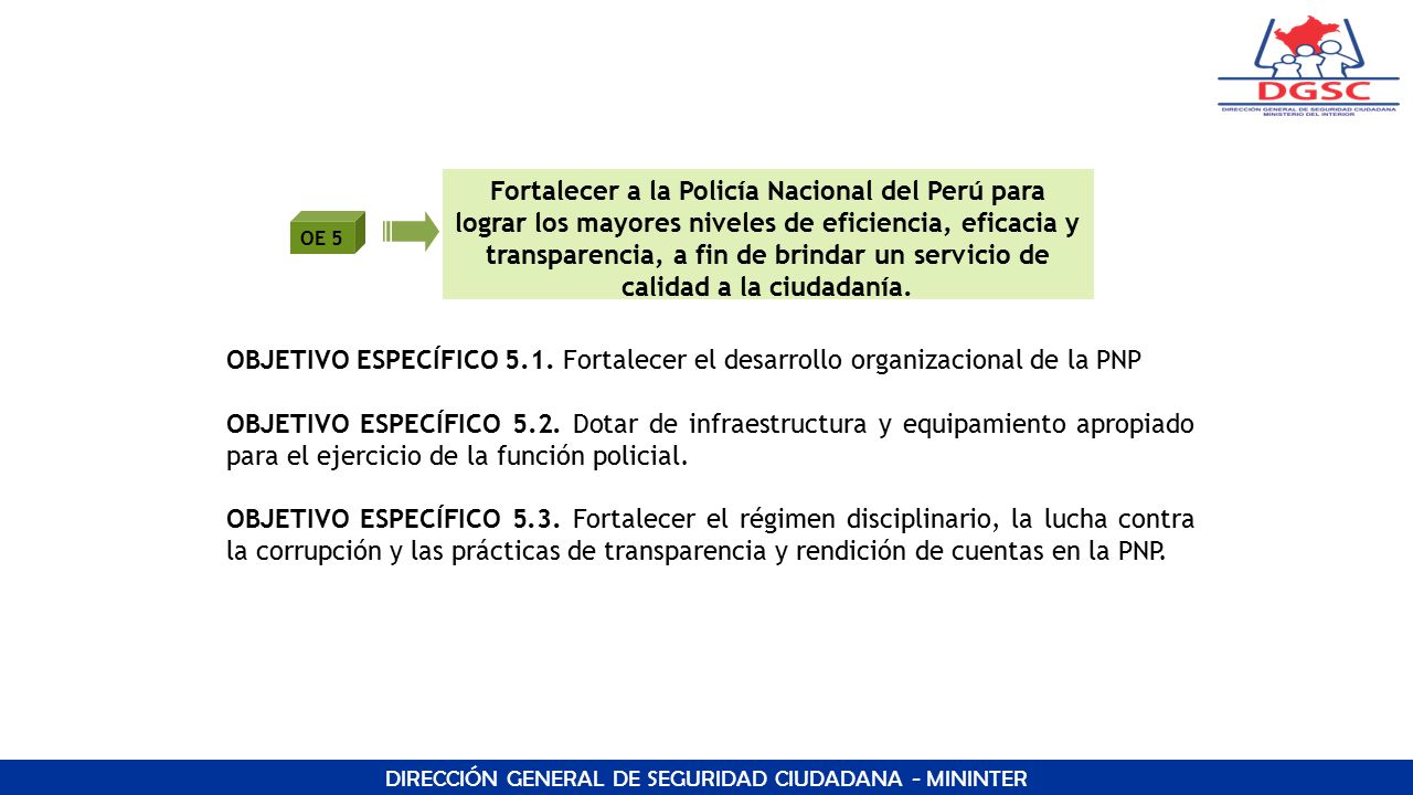 DIRECCIÓN GENERAL DE SEGURIDAD CIUDADANA - MININTER