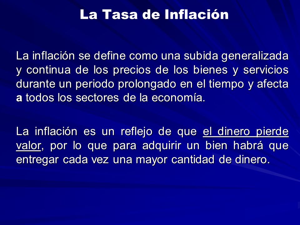 La Tasa de Inflación