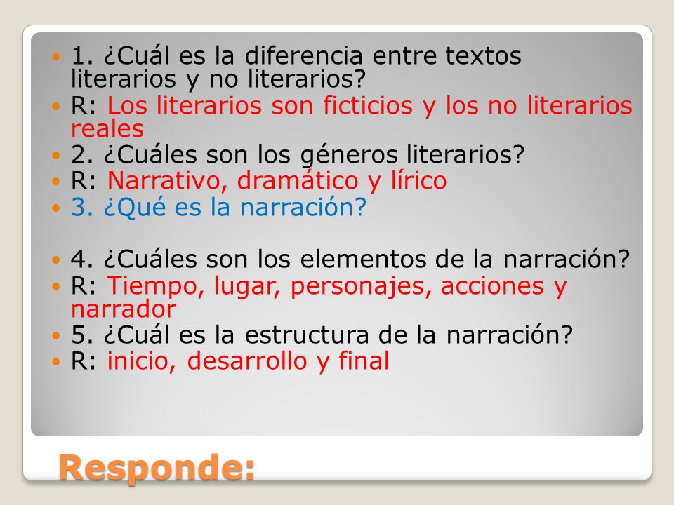 1. ¿Cuál es la diferencia entre textos literarios y no literarios