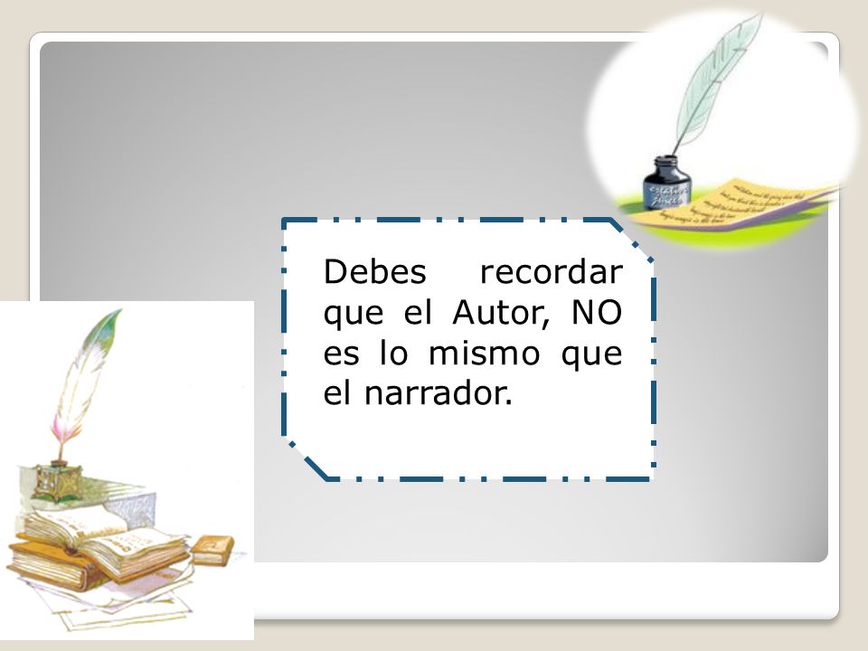 Debes recordar que el Autor, NO es lo mismo que el narrador.