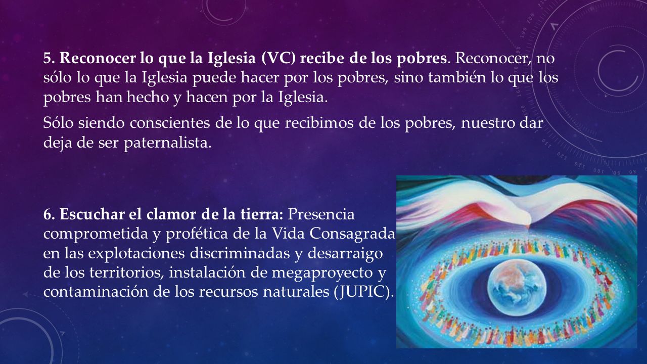 5. Reconocer lo que la Iglesia (VC) recibe de los pobres