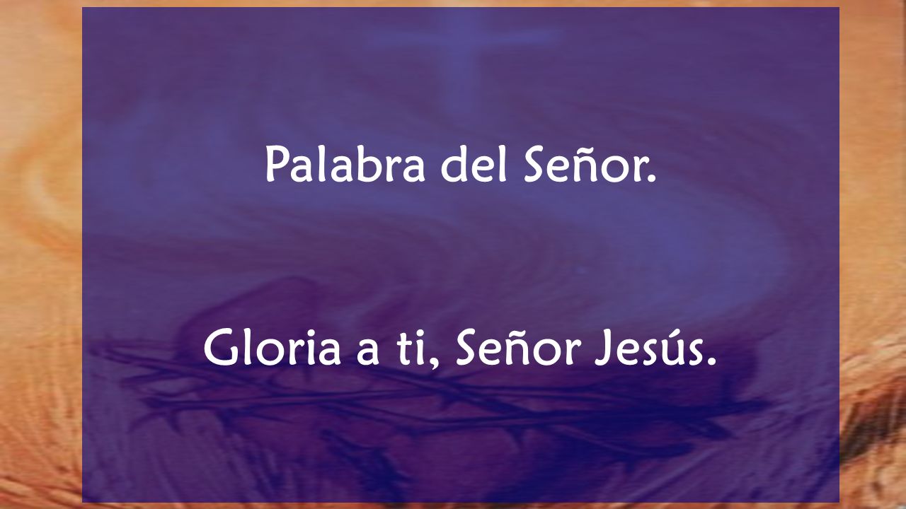 Palabra del Señor. Gloria a ti, Señor Jesús.