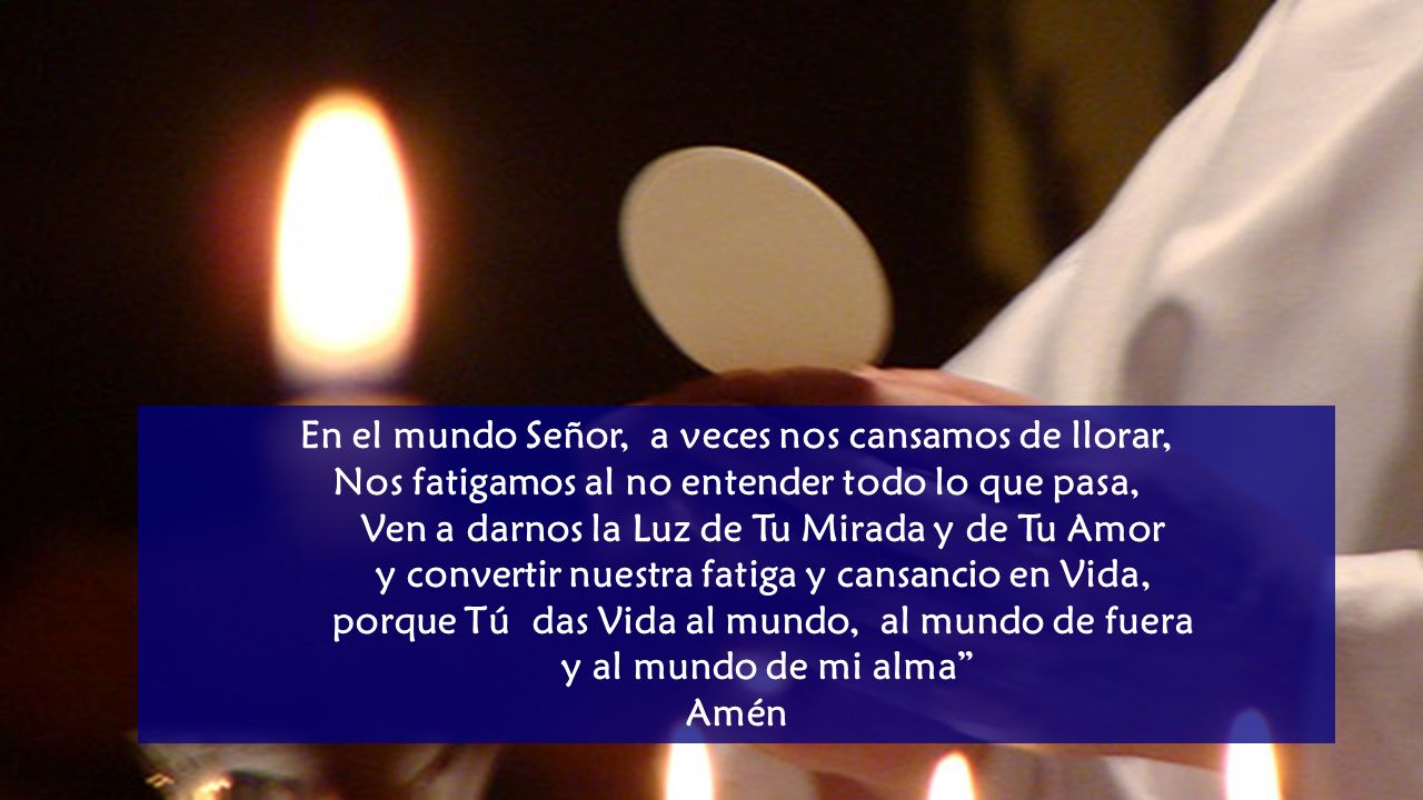 En el mundo Señor, a veces nos cansamos de llorar,