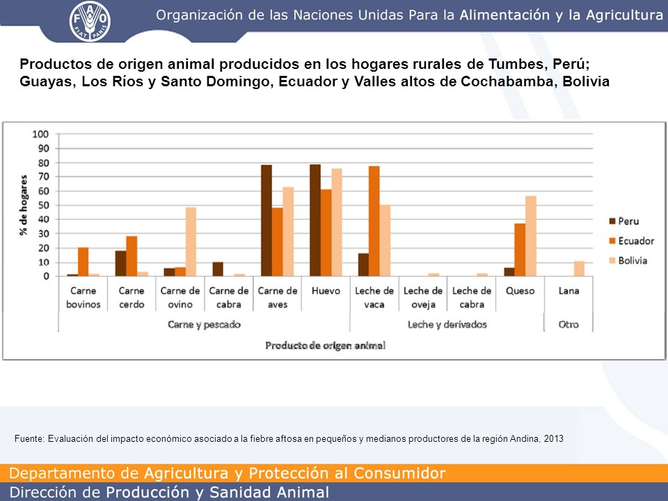 Productos de origen animal producidos en los hogares rurales de Tumbes, Perú; Guayas, Los Ríos y Santo Domingo, Ecuador y Valles altos de Cochabamba, Bolivia
