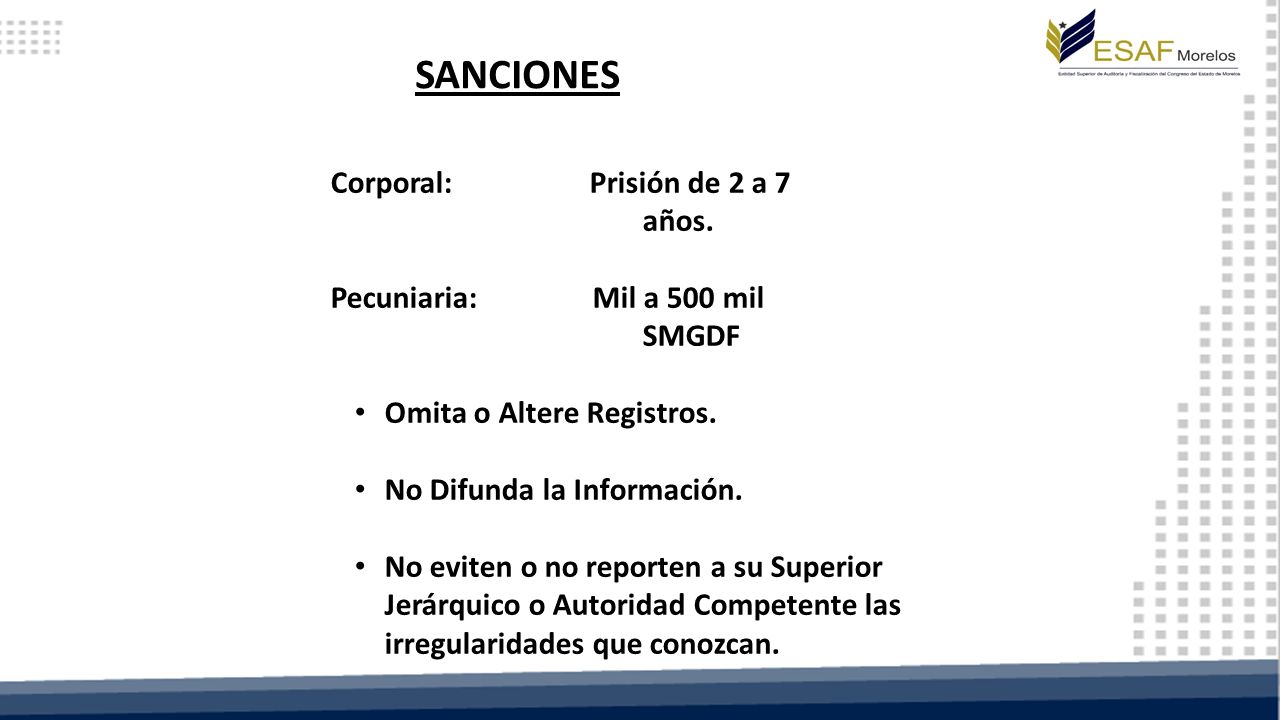 SANCIONES Corporal: Prisión de 2 a 7 años.
