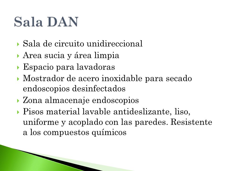 Sala DAN Sala de circuito unidireccional Area sucia y área limpia