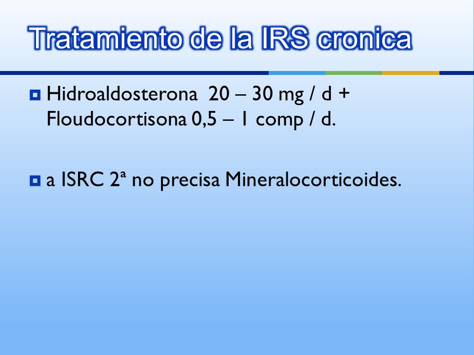 Tratamiento de la IRS cronica