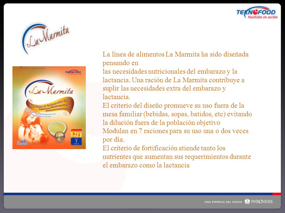 La línea de alimentos La Marmita ha sido diseñada pensando en
