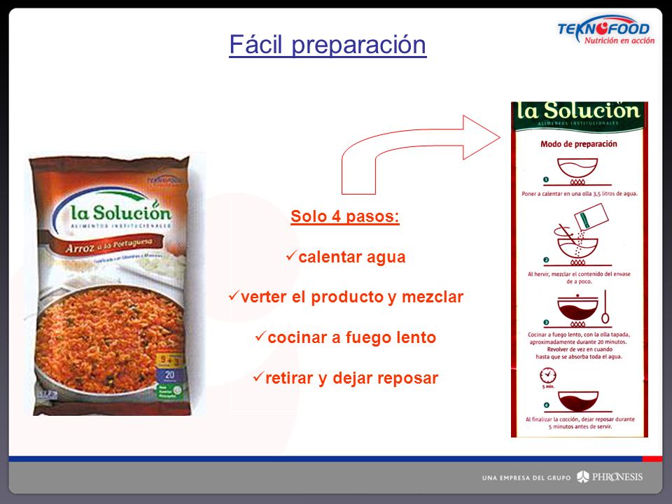 verter el producto y mezclar retirar y dejar reposar