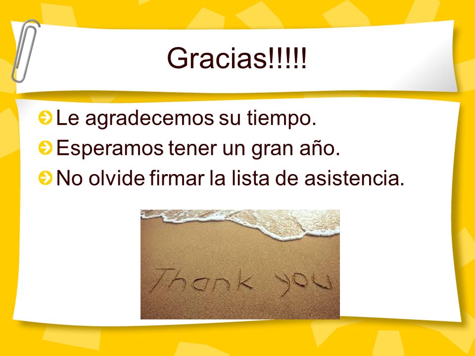 Gracias!!!!! Le agradecemos su tiempo. Esperamos tener un gran año.
