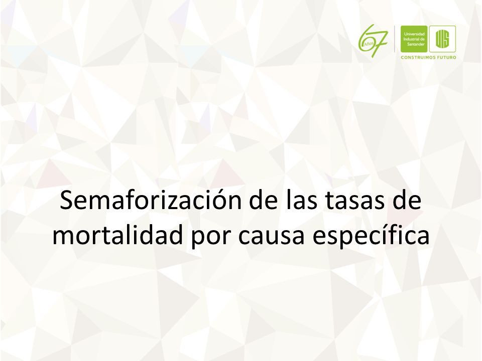 Semaforización de las tasas de mortalidad por causa específica