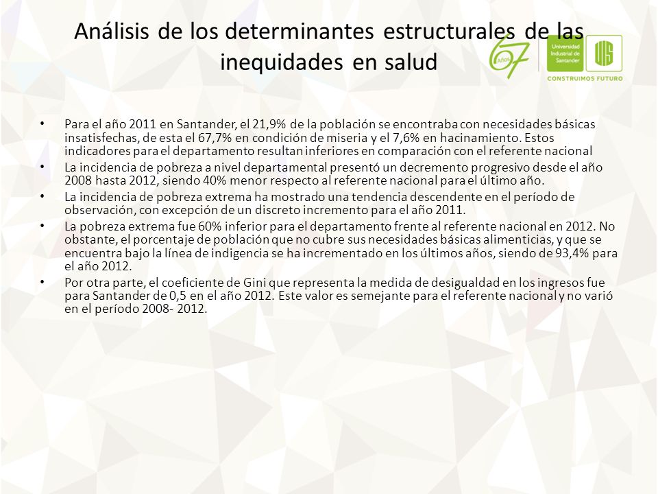 Análisis de los determinantes estructurales de las inequidades en salud