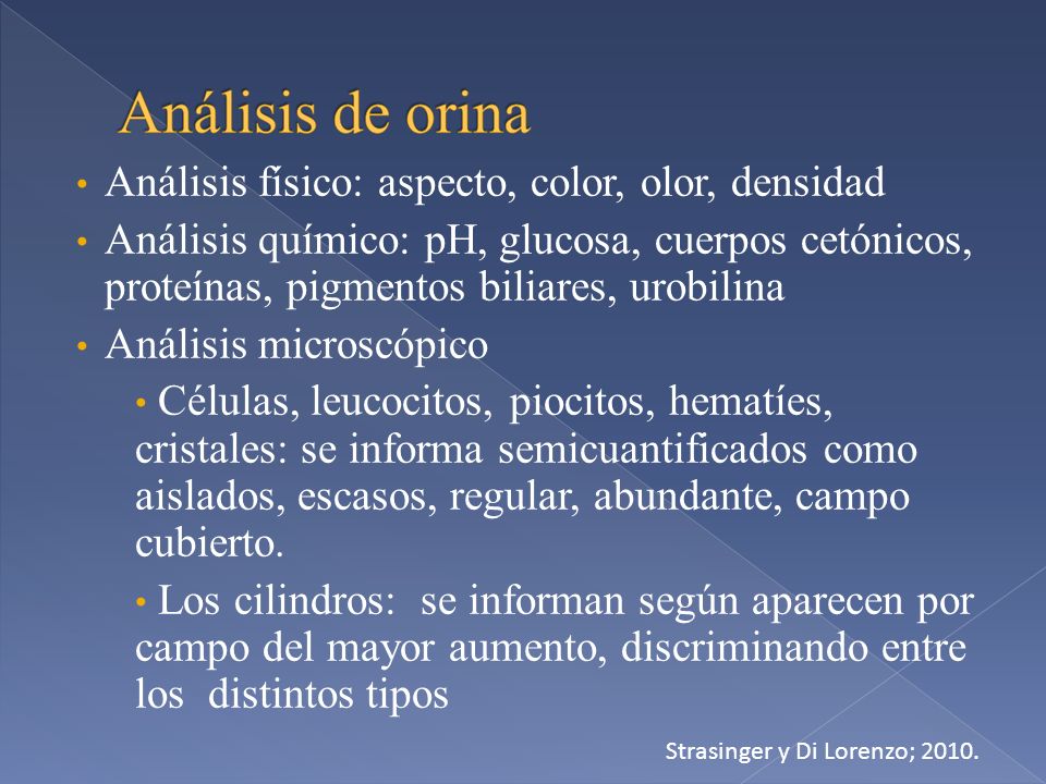 Análisis físico: aspecto, color, olor, densidad