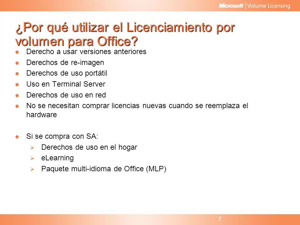 ¿Por qué utilizar el Licenciamiento por volumen para Office