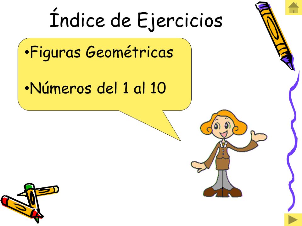 Índice de Ejercicios Figuras Geométricas Números del 1 al 10