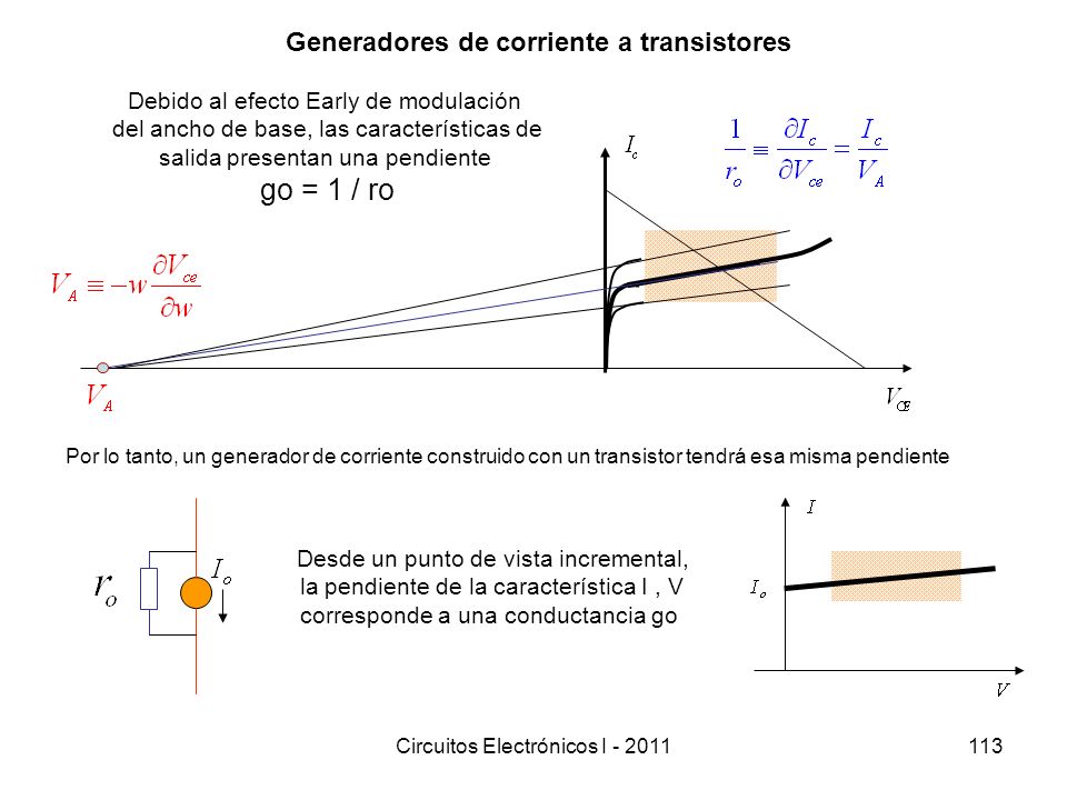 Generadores de corriente a transistores