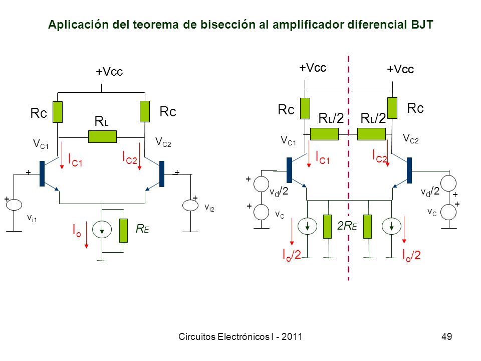 Rc Io/2 IC1 IC2 RL/2 Rc Io IC1 IC2 RL