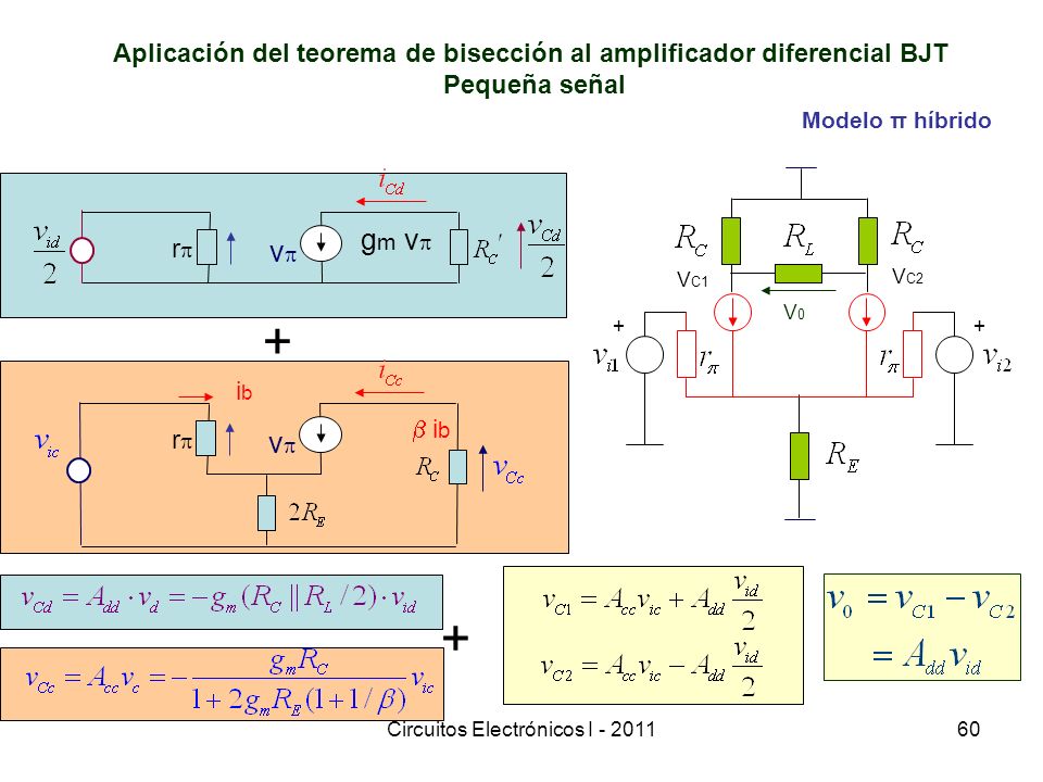 Aplicación del teorema de bisección al amplificador diferencial BJT
