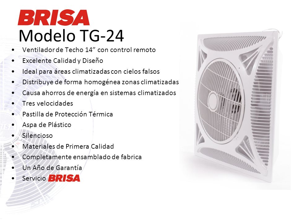 Modelo TG-24 Ventilador de Techo 14 con control remoto