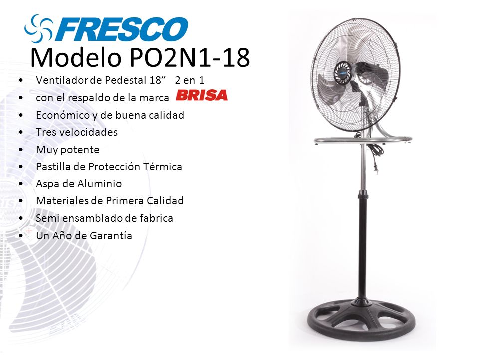 Modelo PO2N1-18 Ventilador de Pedestal 18 2 en 1