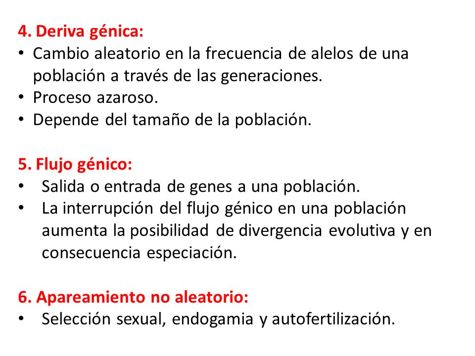Deriva génica: Cambio aleatorio en la frecuencia de alelos de una población a través de las generaciones.