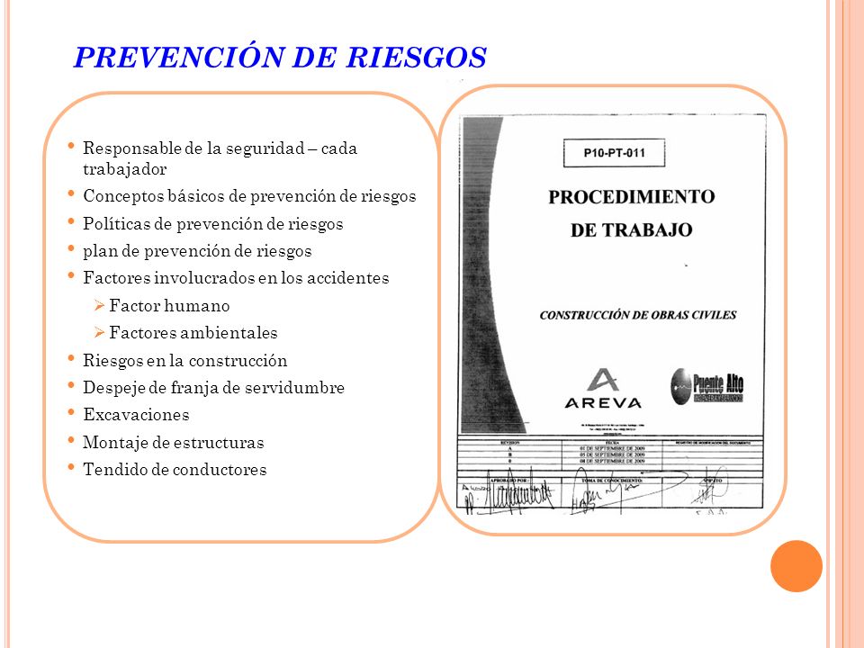 prevención de riesgos Responsable de la seguridad – cada trabajador