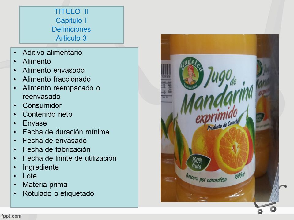 TITULO II Capitulo I. Definiciones. Articulo 3. Aditivo alimentario. Alimento. Alimento envasado.