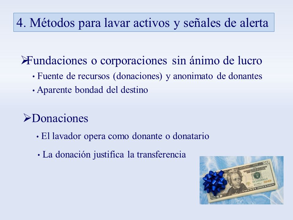 4. Métodos para lavar activos y señales de alerta