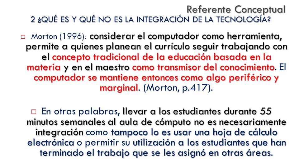 2 ¿QUÉ ES Y QUÉ NO ES LA INTEGRACIÓN DE LA TECNOLOGÍA