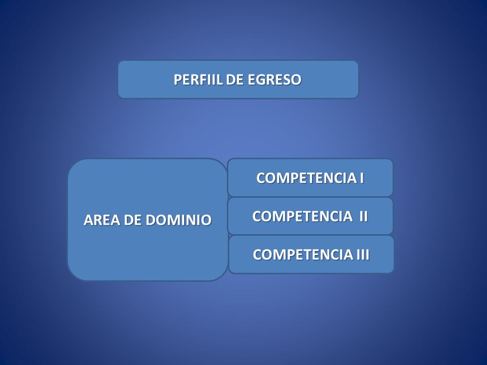 PERFIIL DE EGRESO AREA DE DOMINIO COMPETENCIA I COMPETENCIA II COMPETENCIA III