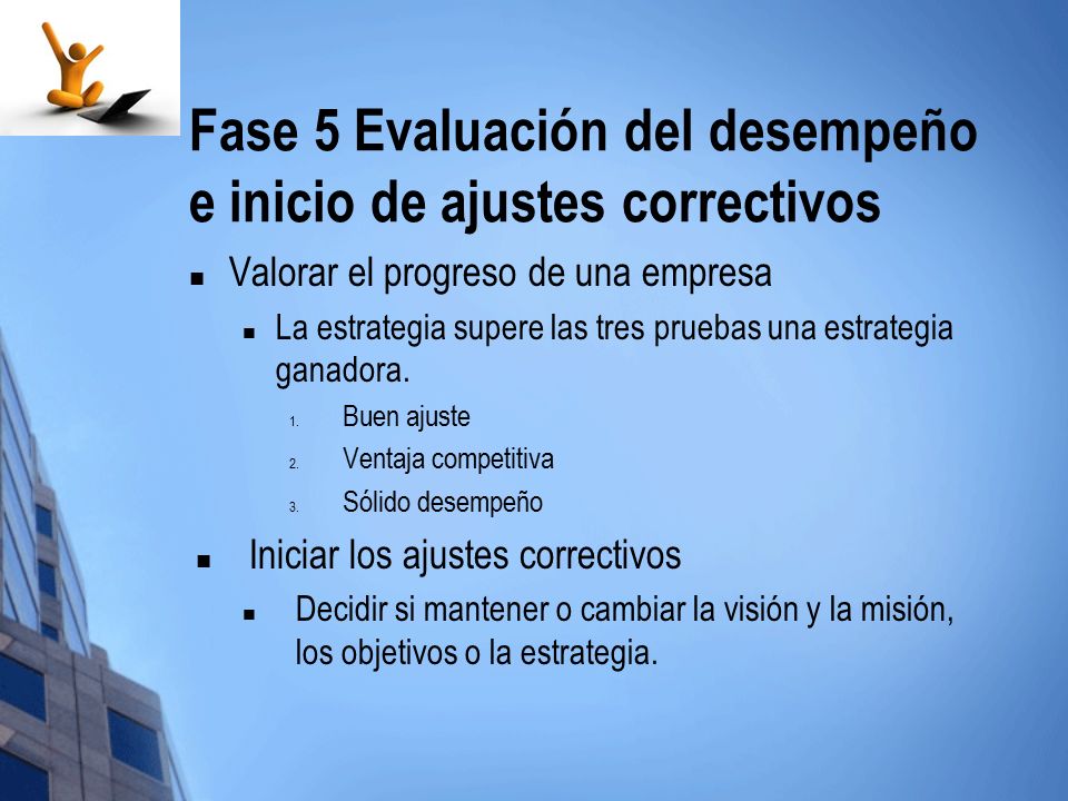 Fase 5 Evaluación del desempeño e inicio de ajustes correctivos