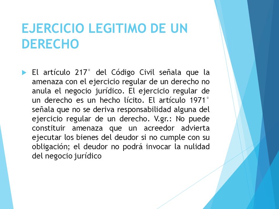 EJERCICIO LEGITIMO DE UN DERECHO