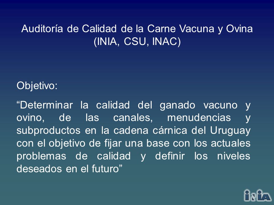 Auditoría de Calidad de la Carne Vacuna y Ovina