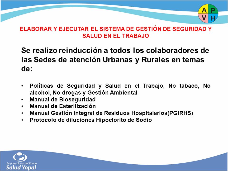 ELABORAR Y EJECUTAR EL SISTEMA DE GESTIÓN DE SEGURIDAD Y SALUD EN EL TRABAJO