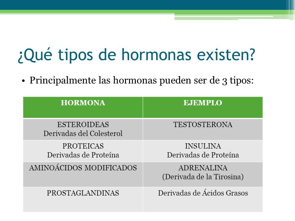 ¿Qué tipos de hormonas existen