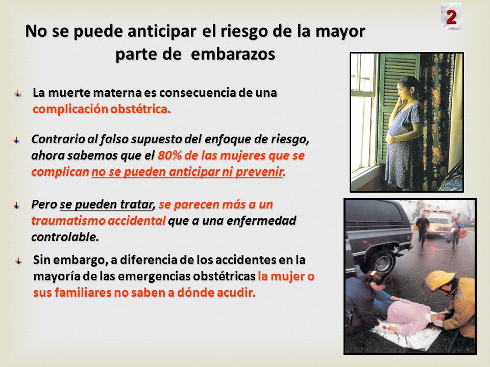No se puede anticipar el riesgo de la mayor parte de embarazos