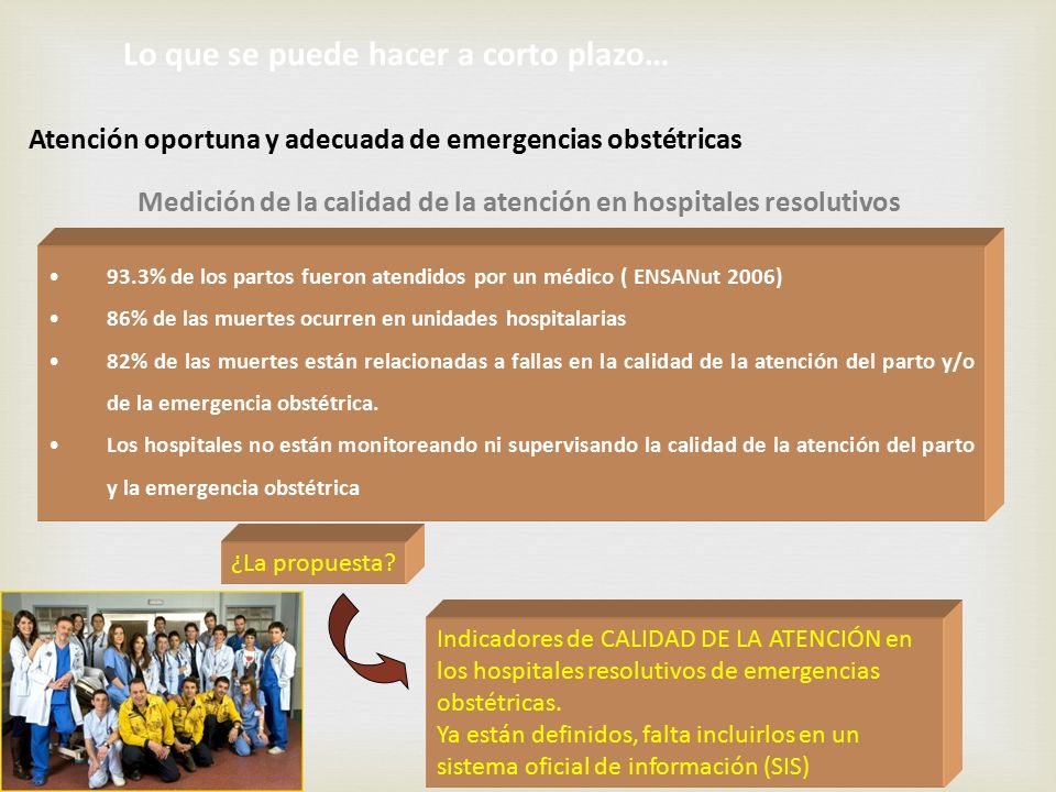 Medición de la calidad de la atención en hospitales resolutivos