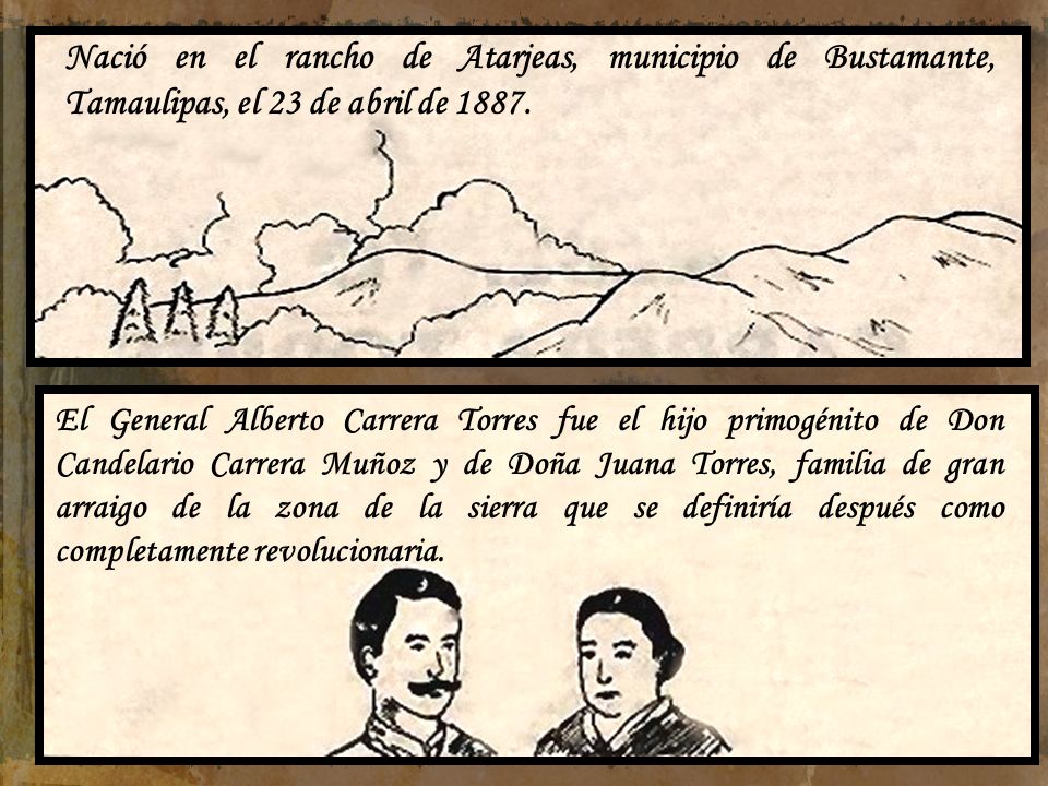 Nació en el rancho de Atarjeas, municipio de Bustamante, Tamaulipas, el 23 de abril de 1887.